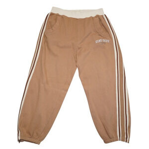 Ecko Unltd XL Brown Track Pants with White Side Stripes & Logo | 1972 Retro
